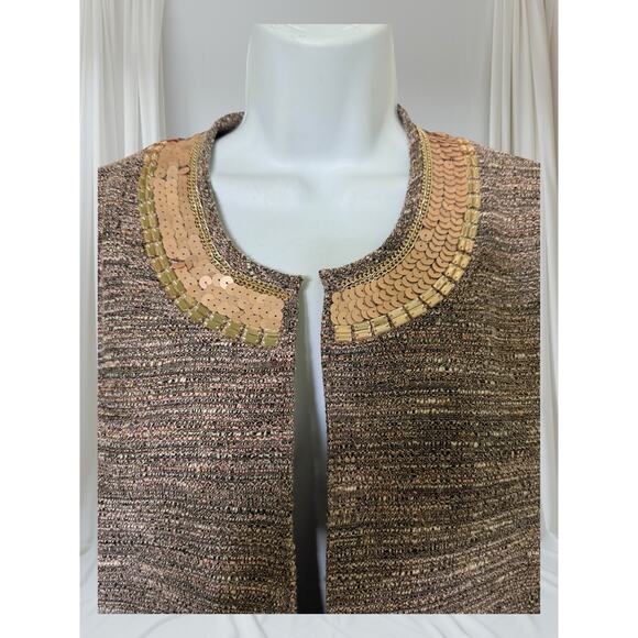 A Collection Women’s Metallic Tweed Jacket Blazer Embellished Size 44 (14) - Picture 3 of 10